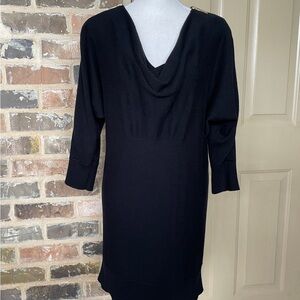 MICHAEL KORS Sweater Dress Logo Zip Shoulder Dolman Sleeve Cowl Neck Size M